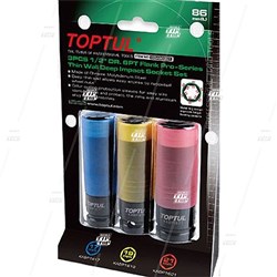 TOPTUL, Thin Wall Deep Impact Socket (set/3)
