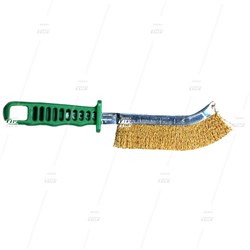 Narrow Hand Brush, Brass Wire, with Plastic Handle