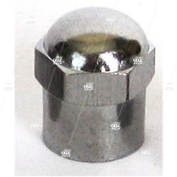 Dome Top Hex Metal Valve Cap - Chrome (bag/100)