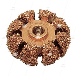 18 Grit, 50mm Buffing Carbide, Copper Donut Wheel - 3/8" Thread