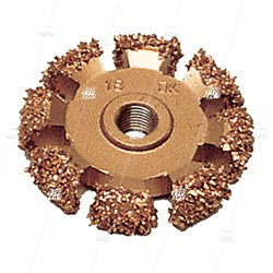 18 Grit, 50mm Buffing Carbide, Copper Donut Wheel - 3/8" Thread