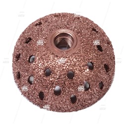 60 Grit, 50mm Buffing Carbide, Copper Contour Wheel - 3/8" Thread