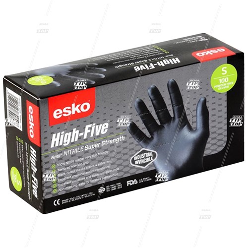 Nitrile Gloves Black - Small (box/100)