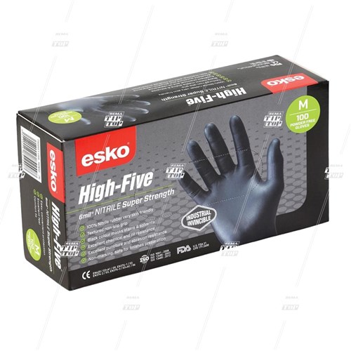 Nitrile Gloves Black - Medium (box/100)