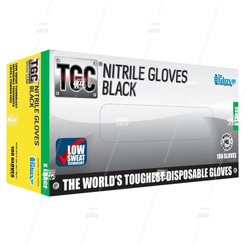 TGC Nitrile Gloves Black - Extra Large (box/100)