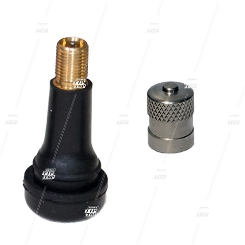 TR413 Snap-In Car Valve - Cores In, Metal Cap (bag/100)
