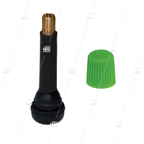 TR418 Snap-in Car Valve Long - Cores In, Green Cap (bag/100)
