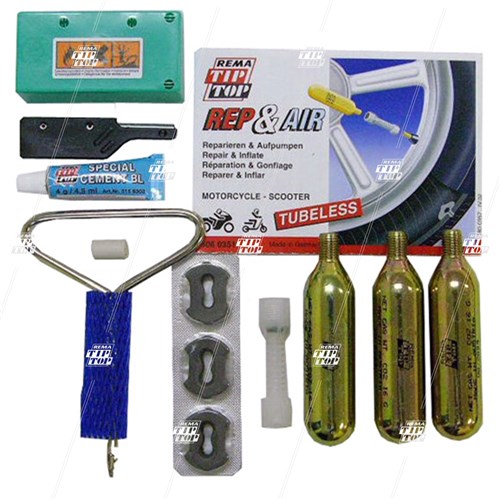 Rema Tip Top Tubeless Tyre Repair & Air Kit - Motorcycle