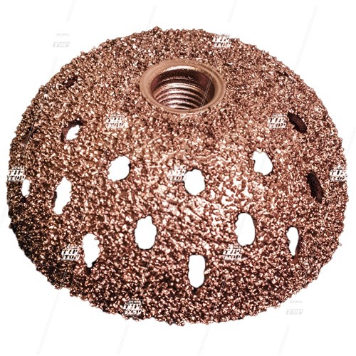 46 Grit, 50mm Buffing Carbide, Copper Contour Wheel - 3/8