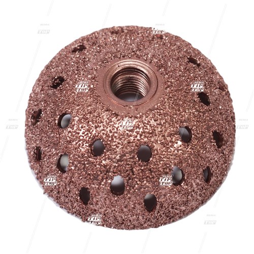 60 Grit, 50mm Buffing Carbide, Copper Contour Wheel - 3/8
